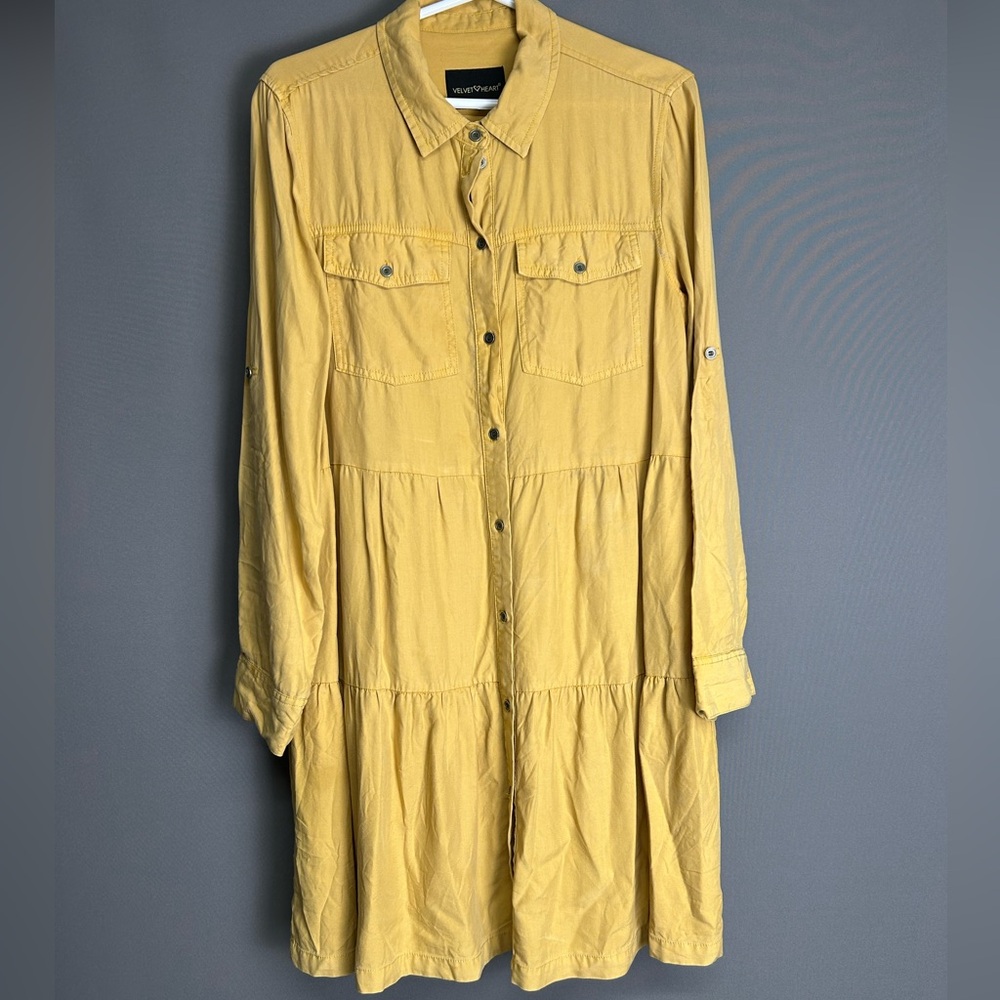 Velvet Heart Mustard Shirt Dress